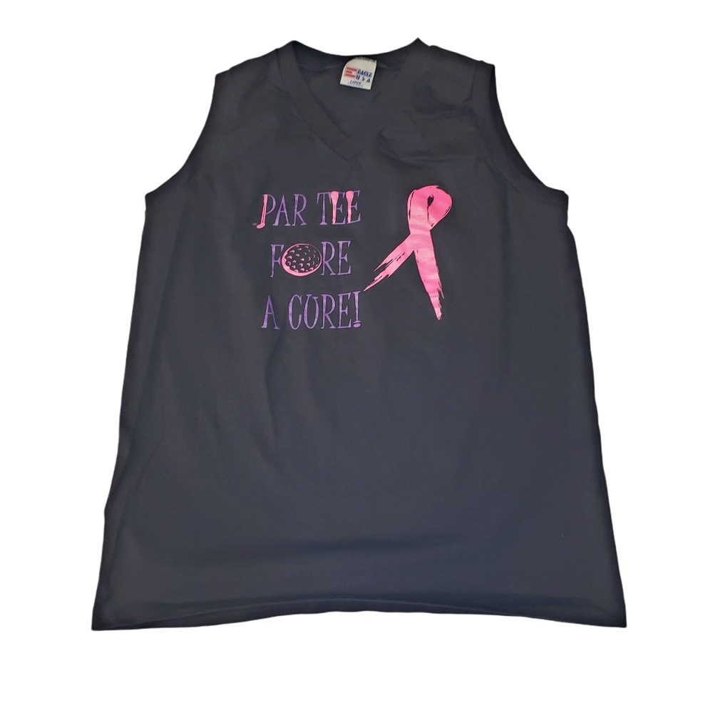 Vintage Golf Tank Top Par Tee For A Cure Eagle USA Retro Black Shirt 90s Golf